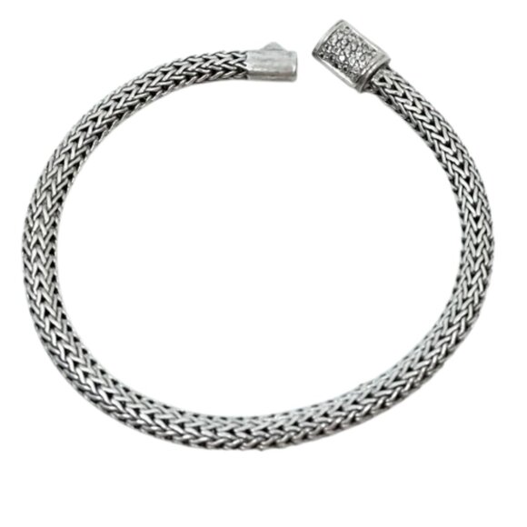 JOHN HARDY~CLASSIC CHAIN BRACELET~DIAMOND STERLING SILVER 18K YELLOW GOLD - Picture 2 of 6